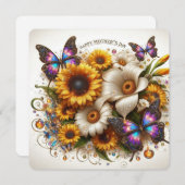 お母さんの日にお花と蝶 シーズンカード (正面/裏面)