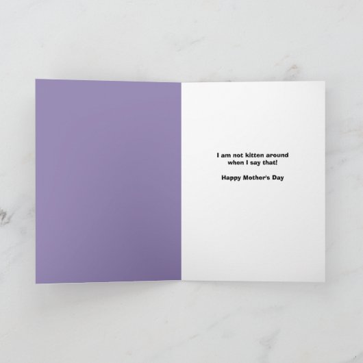 お母さんの日にお花の王冠の可愛い猫 シーズンカード (内部)