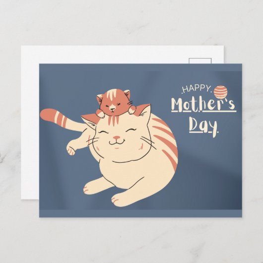 お母さんの日にかわいい猫と子猫 ポストカード (正面/裏面)
