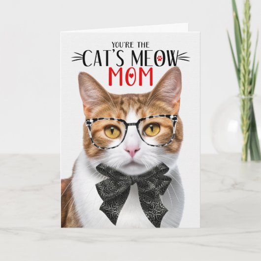 お母さんの日にオレンジと白の猫 シーズンカード (正面)