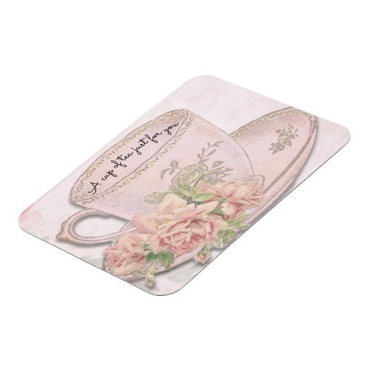 お母さんの日にピンクのお茶をあなたのためだけに マグネット (左側)