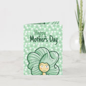 お母さんの日に緑の髪の子をパーソナライズ カード (正面)
