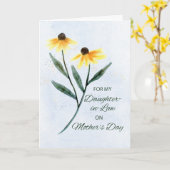 お母さんの日に義理の娘2円錐花 カード (黄色い花)