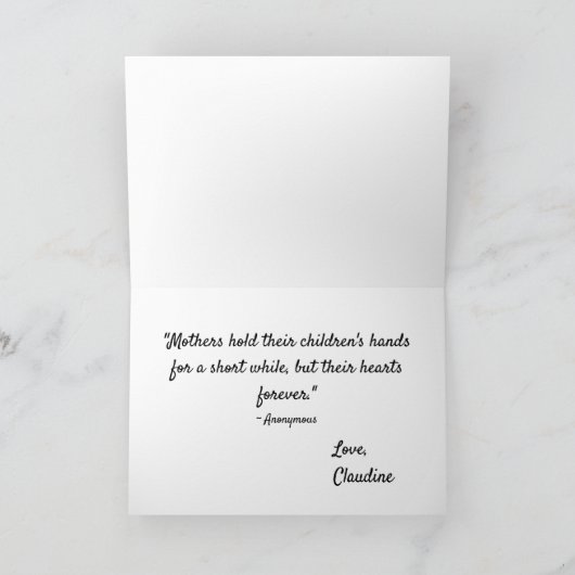 お母さんの日のおめでとうございます カード (内部)