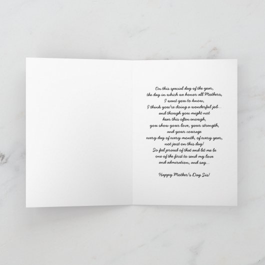 お母さんの日のお姉ちゃん、お幸せ! カード (内部)