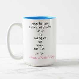 お母さんの日のお母さんからのメッセージをありがとう ツートーンマグカップ