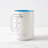 お母さんの日のお母さんからのメッセージをありがとう ツートーンマグカップ (正面左)