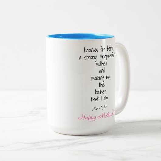お母さんの日のお母さんからのメッセージをありがとう ツートーンマグカップ (正面右)