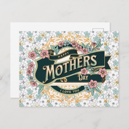 お母さんの日のお母さんの日のカラフルフローラの花 ポストカード (正面/裏面)