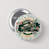 お母さんの日のお母さんの日のカラフルフローラの花 缶バッジ (正面&裏面)