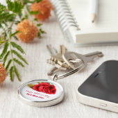 お母さんの日のお母さ最高のんのことと赤い独身のバラ キーホルダー (側面)