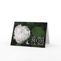 お母さんの日のお祝いの白いピーニングカード