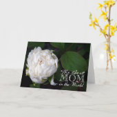 お母さんの日のお祝いの白いピーニングカード カード (黄色い花)