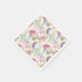 お母さんの日のために花をテーマにしたピンクのゴルフ スタンダードカクテルナプキン (角)