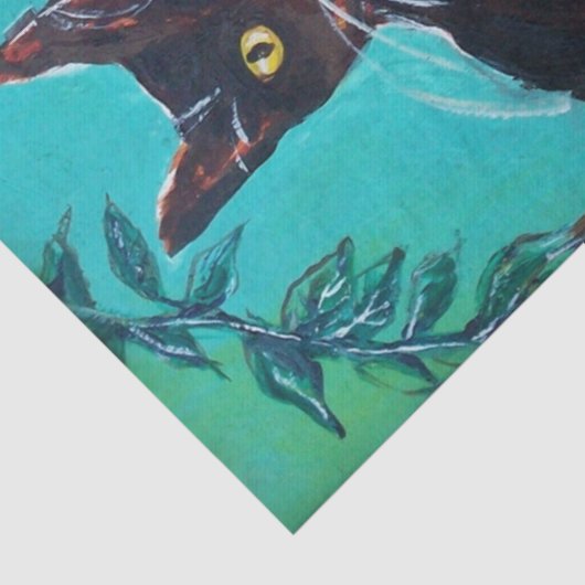 お母さんの日のひまと黒猫と青いティール(緑がかった色) 薄葉紙 (詳細)