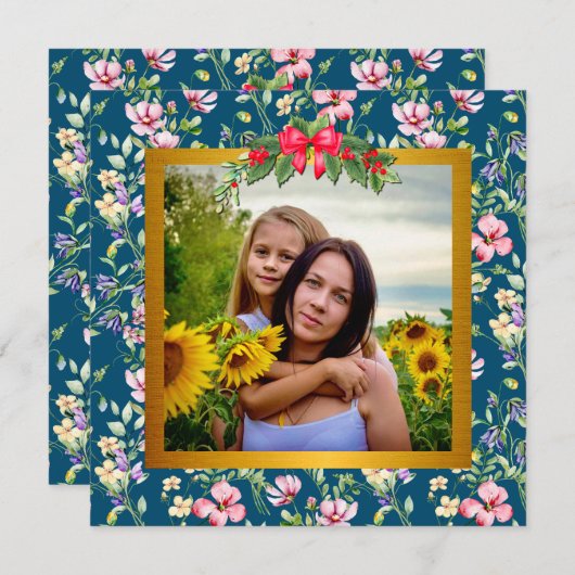 お母さんの日のエレガントなモダン写真カード (正面/裏面)