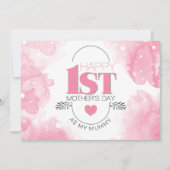 お母さんの日のピンクの水彩おめでとう シーズンカード (正面)
