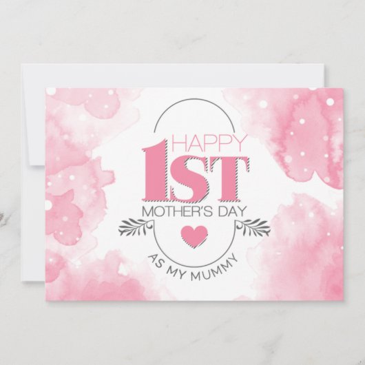 お母さんの日のピンクの水彩おめでとう  シーズンカード (正面)