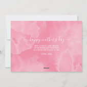 お母さんの日のピンクの水彩おめでとう シーズンカード (裏面)