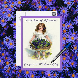 お母さんの日のヴィンテージ，愛の証 ポストカード