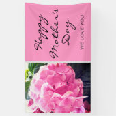 お母さんの日の幸せな台本ピンクフローラ愛してる 横断幕 (縦)