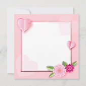 お母さんの日の幸せな美しい花 招待状 (裏面)