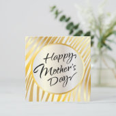 お母さんの日の幸せな美しい金ゴールド 招待状 (スタンド正面)