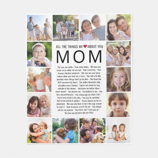 お母さんの日の愛するもの フリースブランケット (正面)