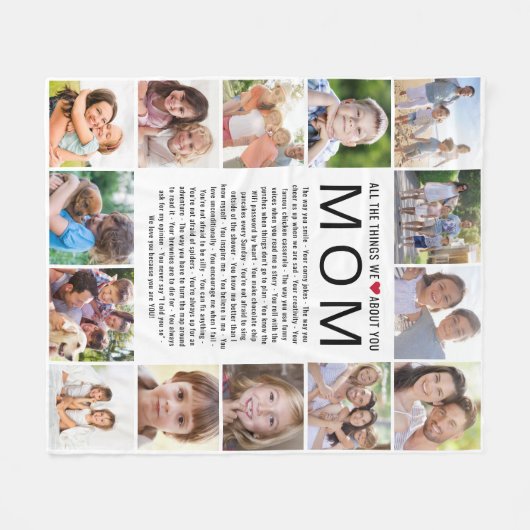 お母さんの日の愛するもの フリースブランケット (正面(横))