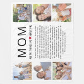 お母さんの日の愛するもの フリースブランケット (正面)