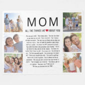 お母さんの日の愛するもの フリースブランケット (正面(横))