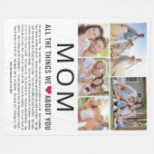 お母さんの日の愛するもの フリースブランケット (正面(横))