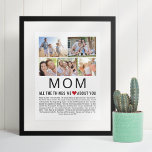 お母さんの日の愛するもの ポスター<br><div class="desc">お母さんの愛するものをリストに集め、写真を追加お気に入りのし、母の日の贈り物を彼女が大切にする！誕生日やその他の家族にも最適！♥</div>