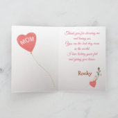 お母さんの日の愛はグレーシーズー(犬)津犬 カード (内部)