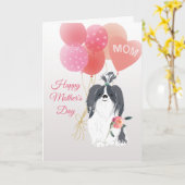 お母さんの日の愛はグレーシーズー(犬)津犬 カード (黄色い花)