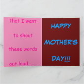 お母さんの日の挨拶カード カード (内部)