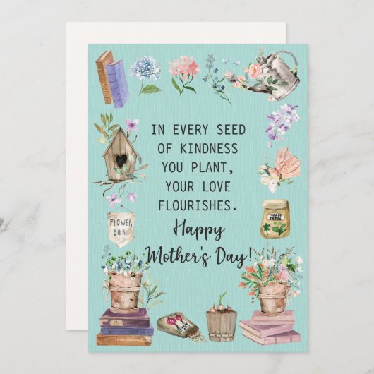 お母さんの日の水彩花園カード シーズンカード (正面/裏面)
