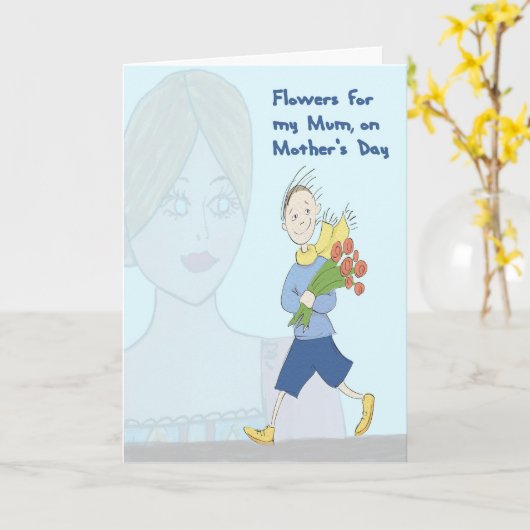 お母さんの日の花を子どもからお母さん カード (黄色い花)