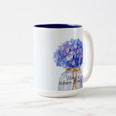 お母さんの日の青紫陽花 ツートーンマグカップ (正面右)