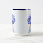 お母さんの日の青紫陽花 ツートーンマグカップ (中央)
