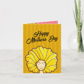 お母さんの日の黄色い髪をパーソナライズ カード (正面)