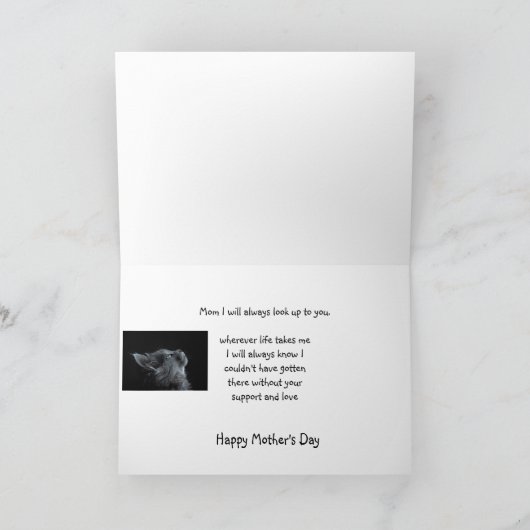お母さんの日はいつも猫を見上げる カード (内部)