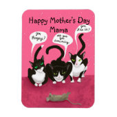 お母さんの日は猫カーおもしろいドで好きな日 マグネット (縦)