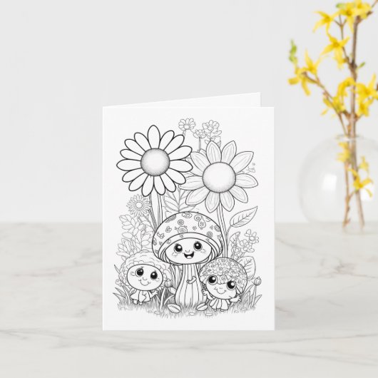 お母さんの日を彩る子供たち カード (黄色い花)