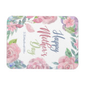 お母さんの日を彩る花の水をパーソナライズ マグネット (横)