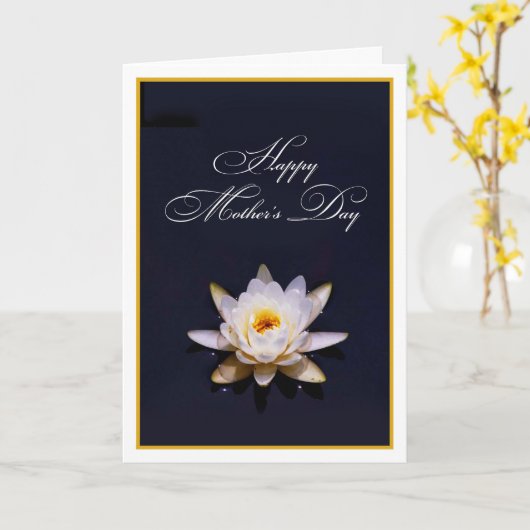 お母さんの日を思い出す睡蓮 カード (黄色い花)