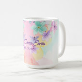 お母さんの日を祝うおばあちゃんのための鮮やかな花柄デザイン コーヒーマグカップ (正面右)