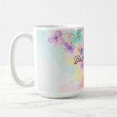 お母さんの日を祝うおばあちゃんのための鮮やかな花柄デザイン コーヒーマグカップ (左)