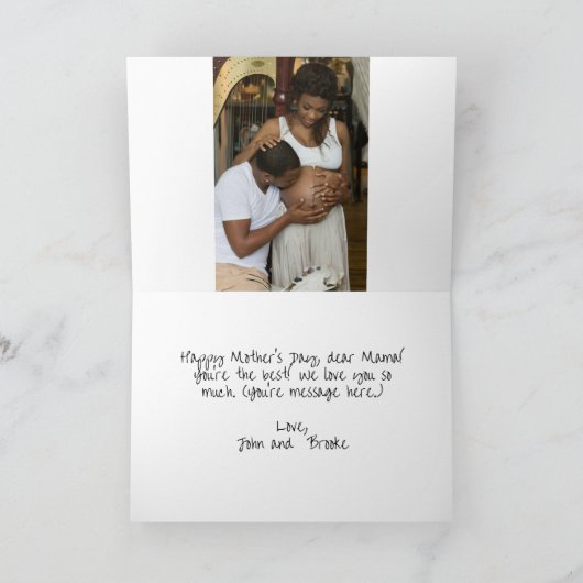 お母さんの日を祝って花と花で飾る シーズンカード (内部)