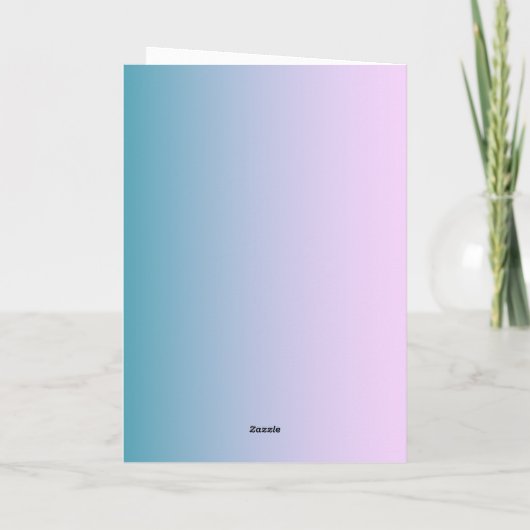 お母さんの日オンブレピンクターコイズエレガントかわいい カード (裏面)